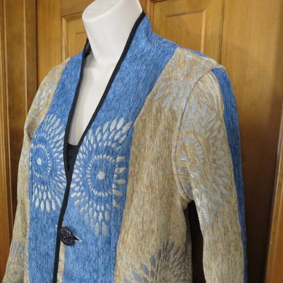 Irresistible Reversibles Blue & Gold Jacket/Blazer Size S/M - Picture 11 of 15